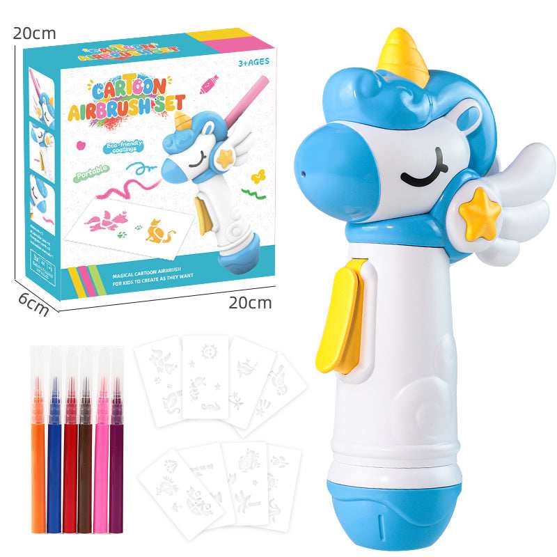 Airbrush Graffiti Kit - DIY Art & Craft Set Blue for kids in Kuwait